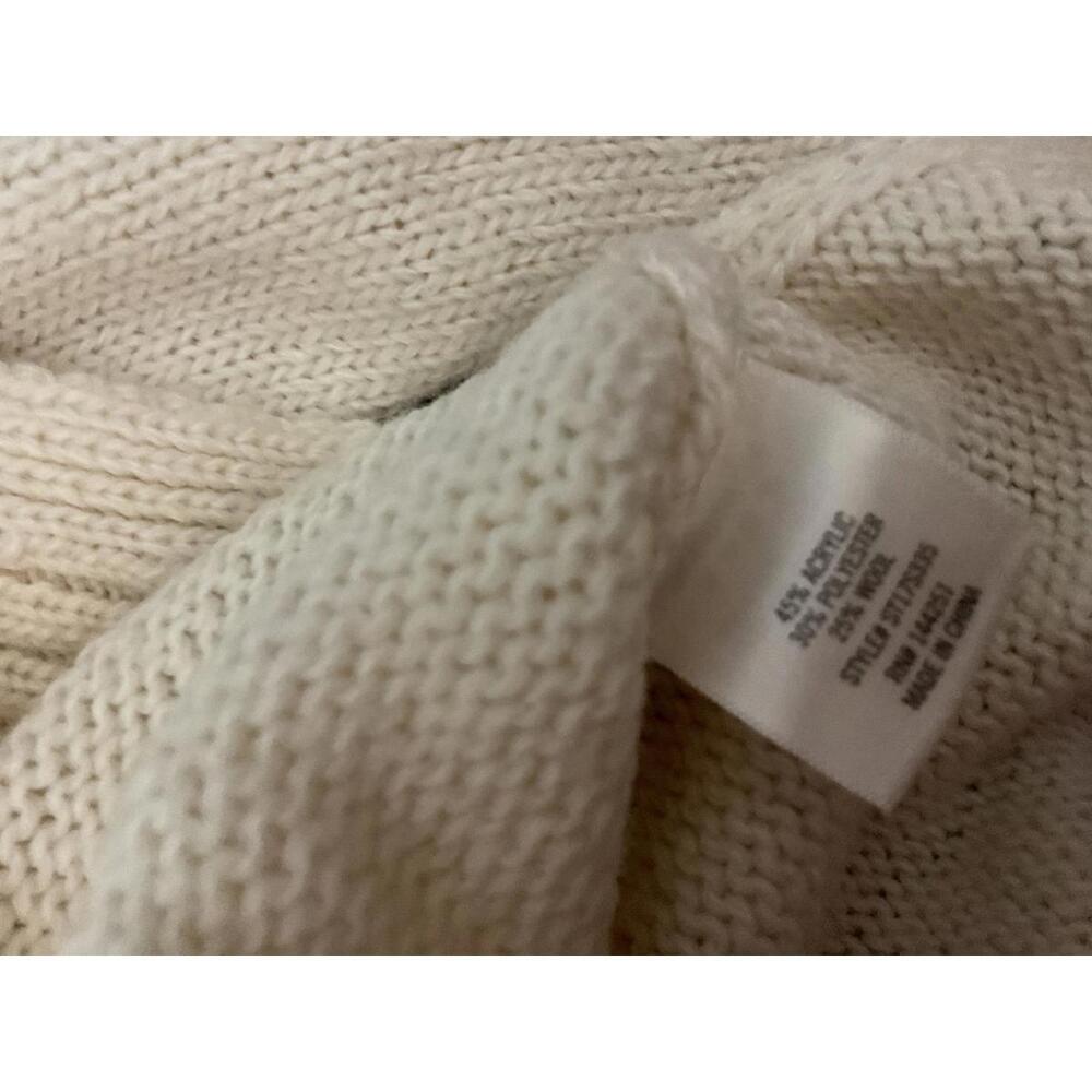 Alya White Wool Blend Turtleneck Sweater with Colorful Pattern Large - Picture 8 of 10